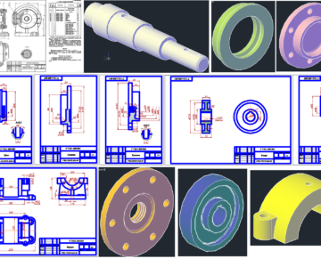 3D модель 3D модели деталей, представленных в 11 Варианте альбома С. К. Боголюбова (чтение и деталирование сборочных чертежей)