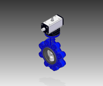 3D модель Дисковый затвор ITEM 385-386-387, DN100, DN80, DN65, PN10-16