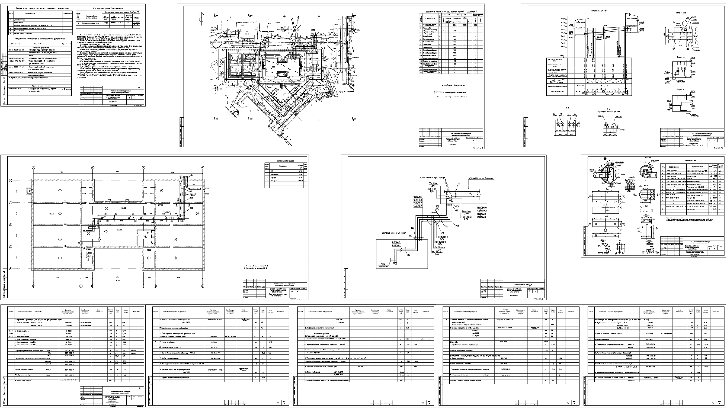Чертеж Проект тепловых сетей от ЦТП до детсада