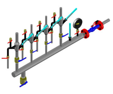 3D модель Распределительный коллектор теплового пункта