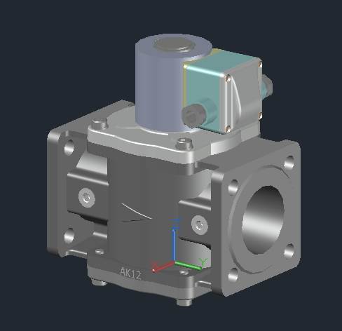 3D модель Электромагнитный газовый клапан ВН2Н Ду50