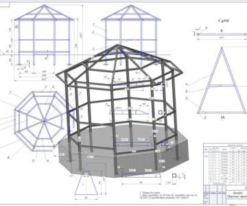 3D модель Беседка 8-ми гранная