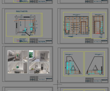 Чертеж Интерьерные чертежи для ванных в составе реконструкции дачного дома