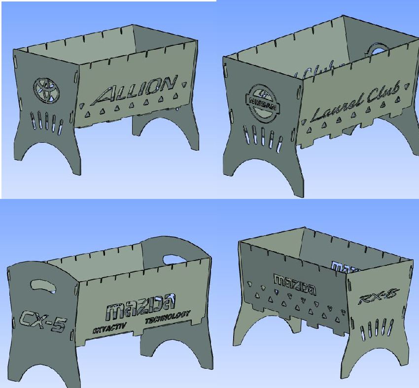 3D модель Мангал-разборный с автотематикой