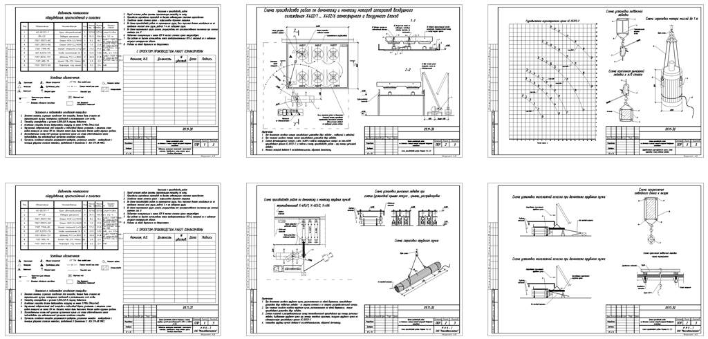 Чертеж Проект производства работ на демонтаж и монтаж трубных пучков, моторов аппаратов воздушного охлаждения