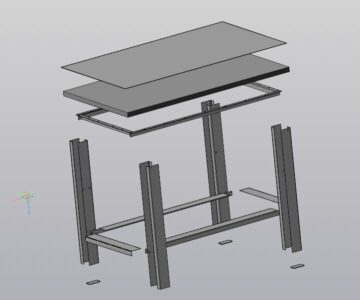 3D модель Верстак слесарный (разнесенная модель)