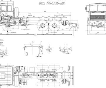Чертеж Чертеж шасси МАЗ-631705-228Р
