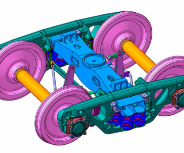 3D модель 3D Модель тележка вагона двухосная 18-100