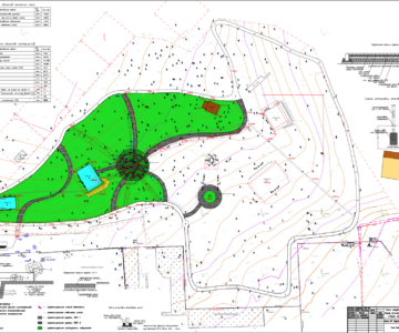 Чертеж Ген план благоустройства парка
