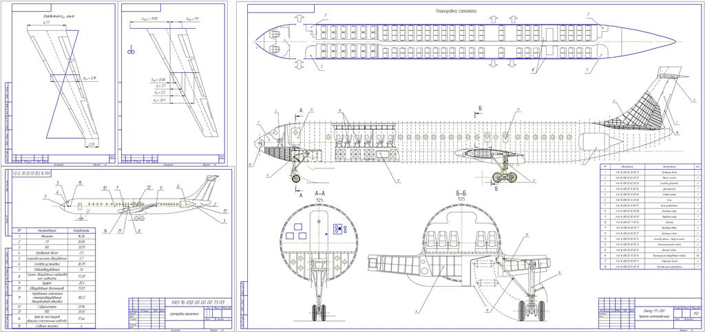 Чертеж Самолёт пассажирский для  среднемагистральных воздушных  линий Boeing 717-200