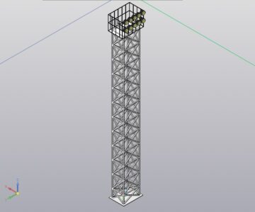 3D модель Мачта осветительная с прожекторами