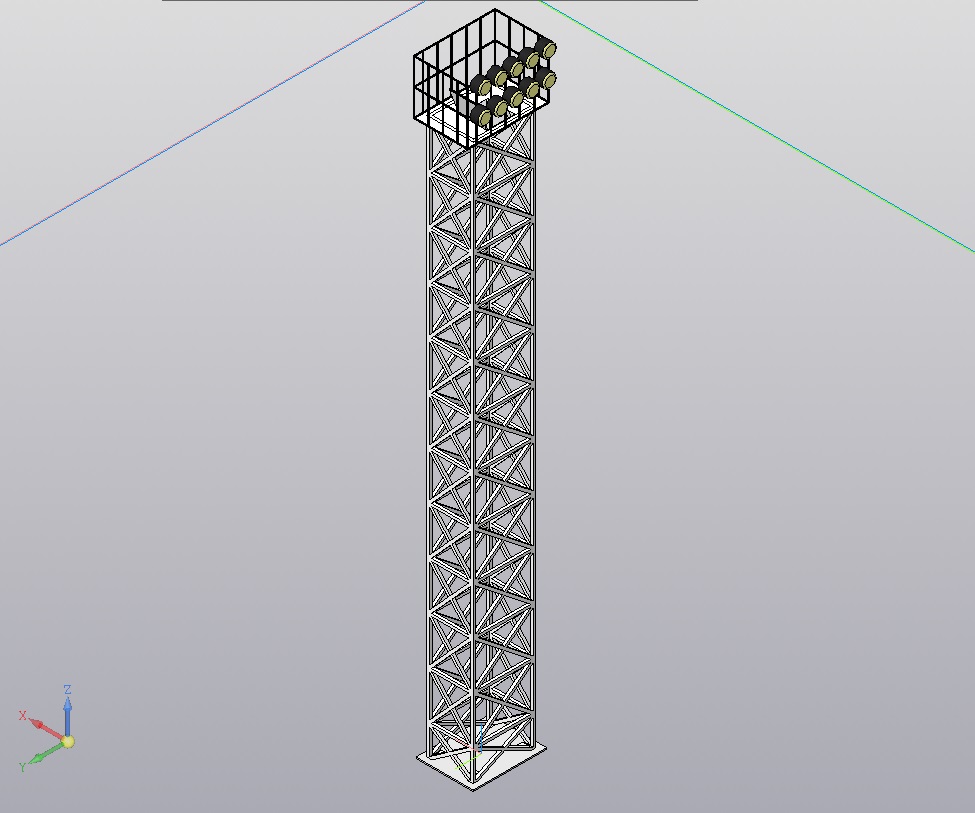 3D модель Мачта осветительная с прожекторами