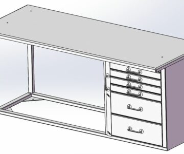 3D модель Верстак однотумбовый 1650х650х700 (ДхШхВ)