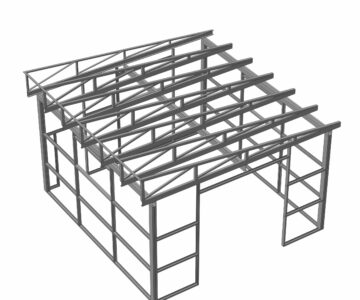 3D модель Металлоконструкции каркаса ремонтного бокса/гаража 6х6,3 м.