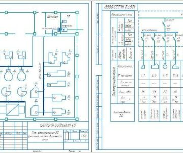 Чертеж Проектирование ЭСН и ЭО механосборочного цеха серийного производства