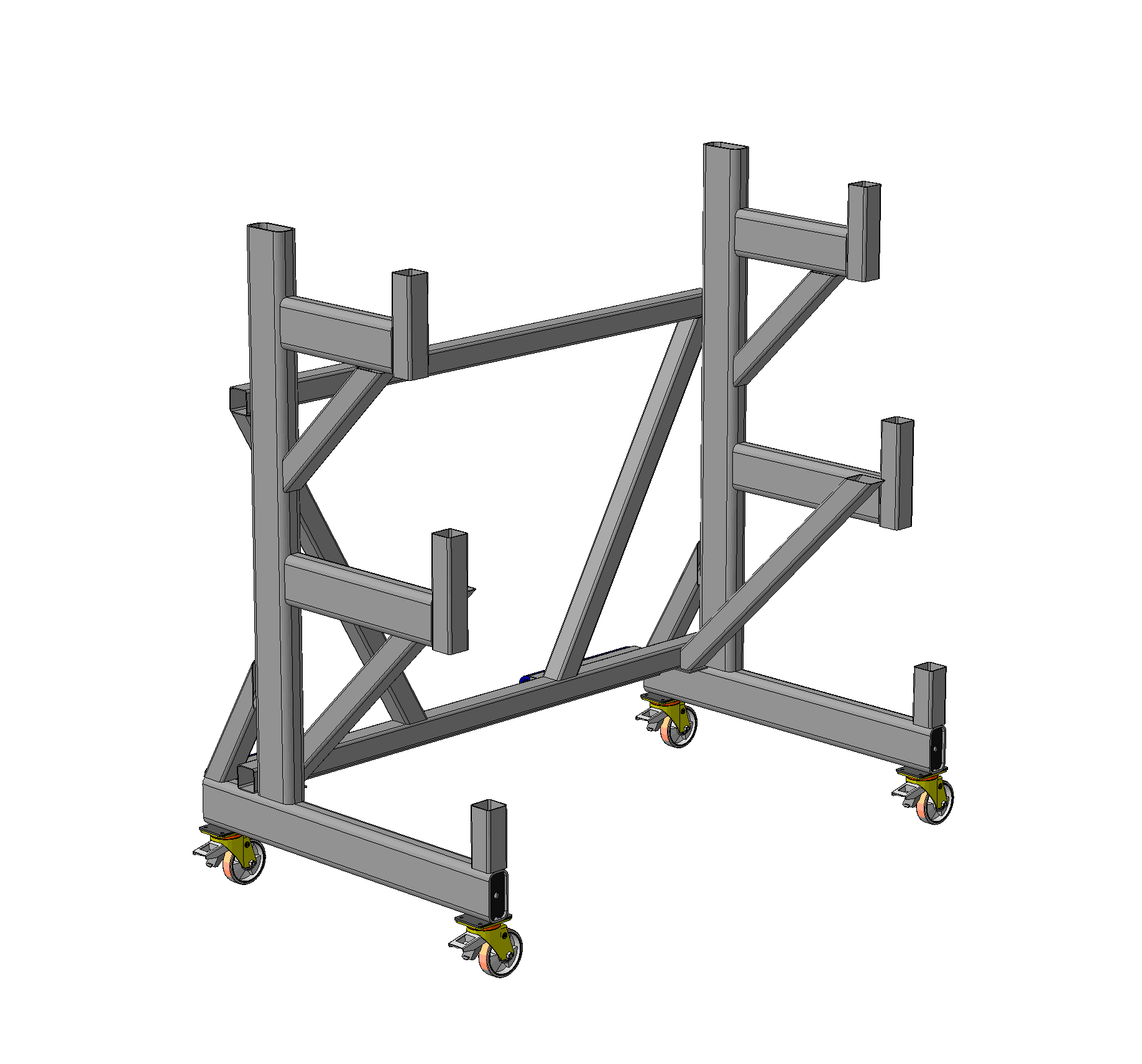 3D модель Стеллаж передвижной для хранения трубного профиля и проката
