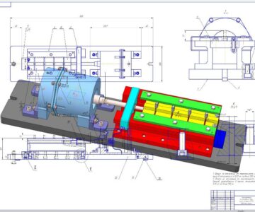 3D модель Пневматическое приспособление для фрезерования детали "ось"