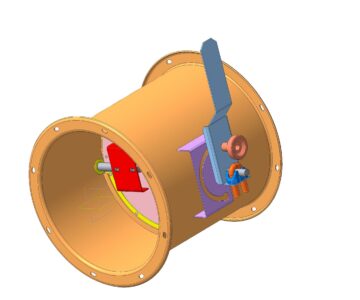 3D модель Заслонка воздушная шиберная взрывозащищенная d=250 мм типовая.