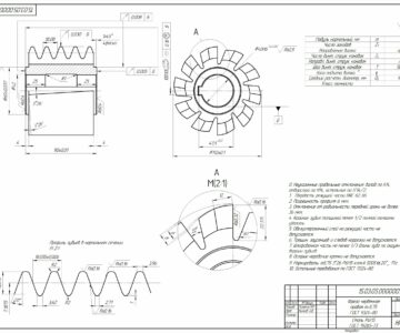 Чертеж Выбор режимов резания при точении, сверлении, фрезеровании и шлифовании. Проектирование червячно-модульной фрезы m=5,75 мм