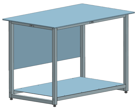 3D модель Стол металлический разборный на регулируемых опорах