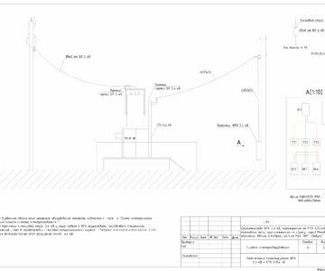 Чертеж Строительство ВРУ 0,4 кВ, питающегося от КТП 6/0,4 кВ 160 кВА киоскового типа, расположенного по адресу: г. Москва, Рязановское поселение, вблизи п. Фабрики, им. 1-го Мая, ОНТ"Любучи"