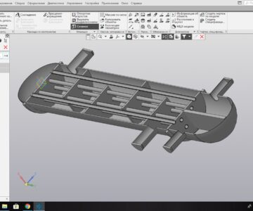 3D модель Теплообменный аппарат с диаметром обечайки 300 мм