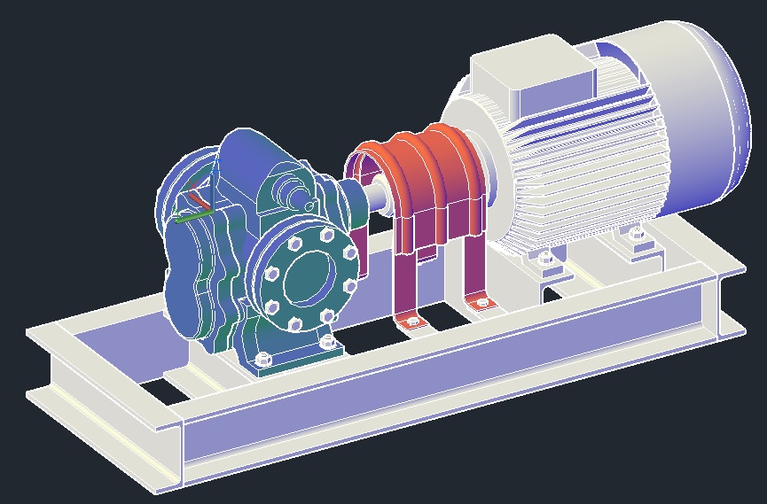 3D модель Насос шестеренного типа Ш80-2,5-37,5