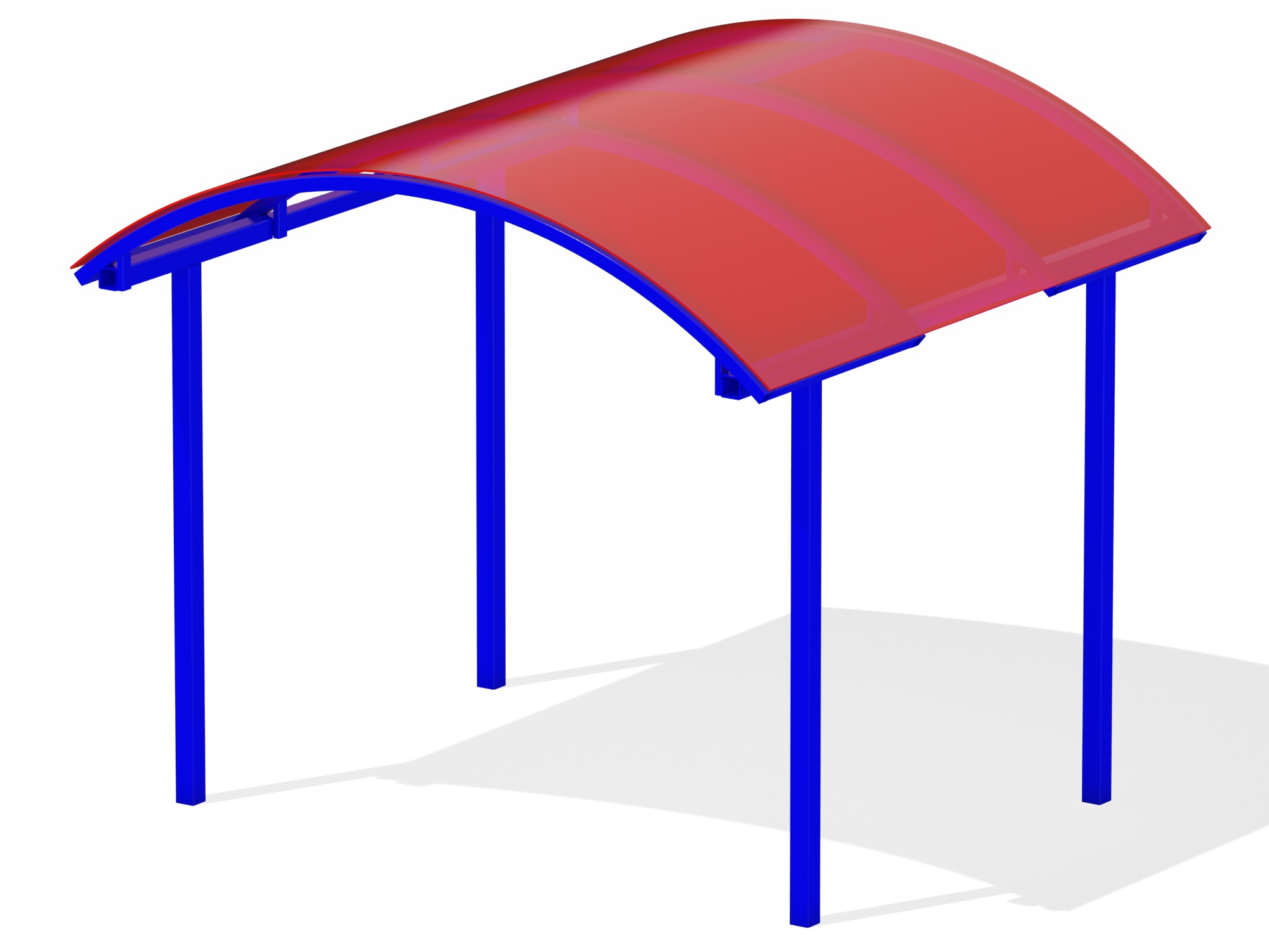 3D модель Навес дуговой из поликарбоната 2,3*2,1м