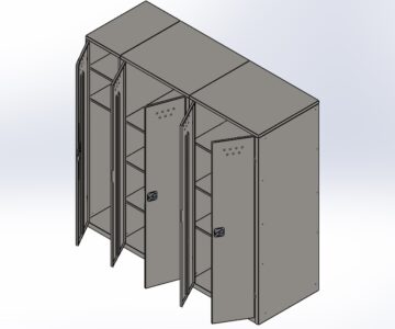 3D модель Шкаф металлический гардеробный 2000х700х1900