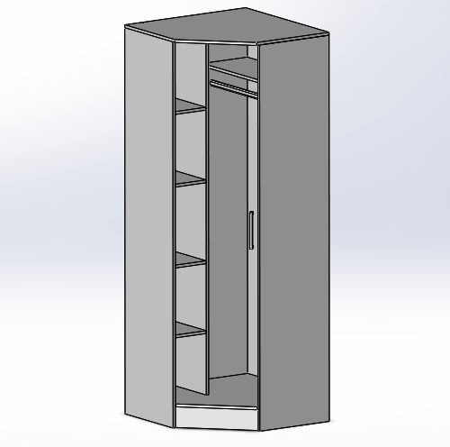 3D модель Шкаф бельевой (угловой)