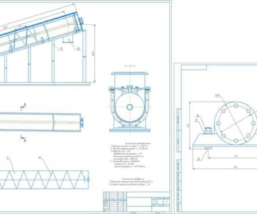 Чертеж Определение основных параметров винтового конвейера
