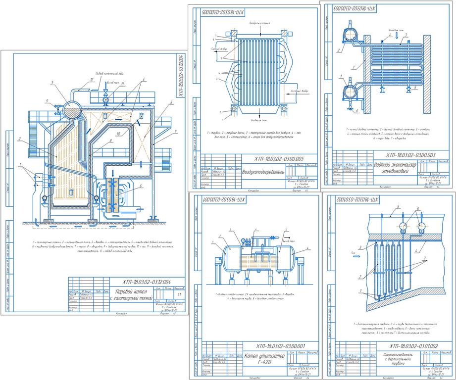Чертеж Тепловой расчет и эксергетический анализ котельного агрегата