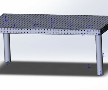 3D модель Сварочно-сборочный стол 2000х1000х100 с системой позиционирования D16мм