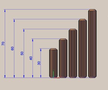 3D модель Шкант ∅8х30-70