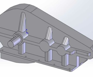 3D модель Редуктор коническо-цилиндрический трехступенчатый КЦ2-1300