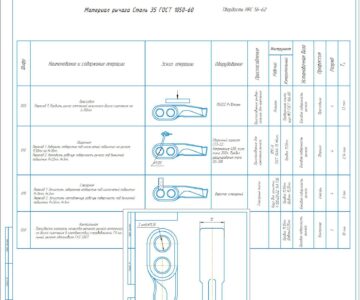 Чертеж Технологический процесс на ремонт рычага оттяжного нажимного диска сцепления ГАЗ-3307