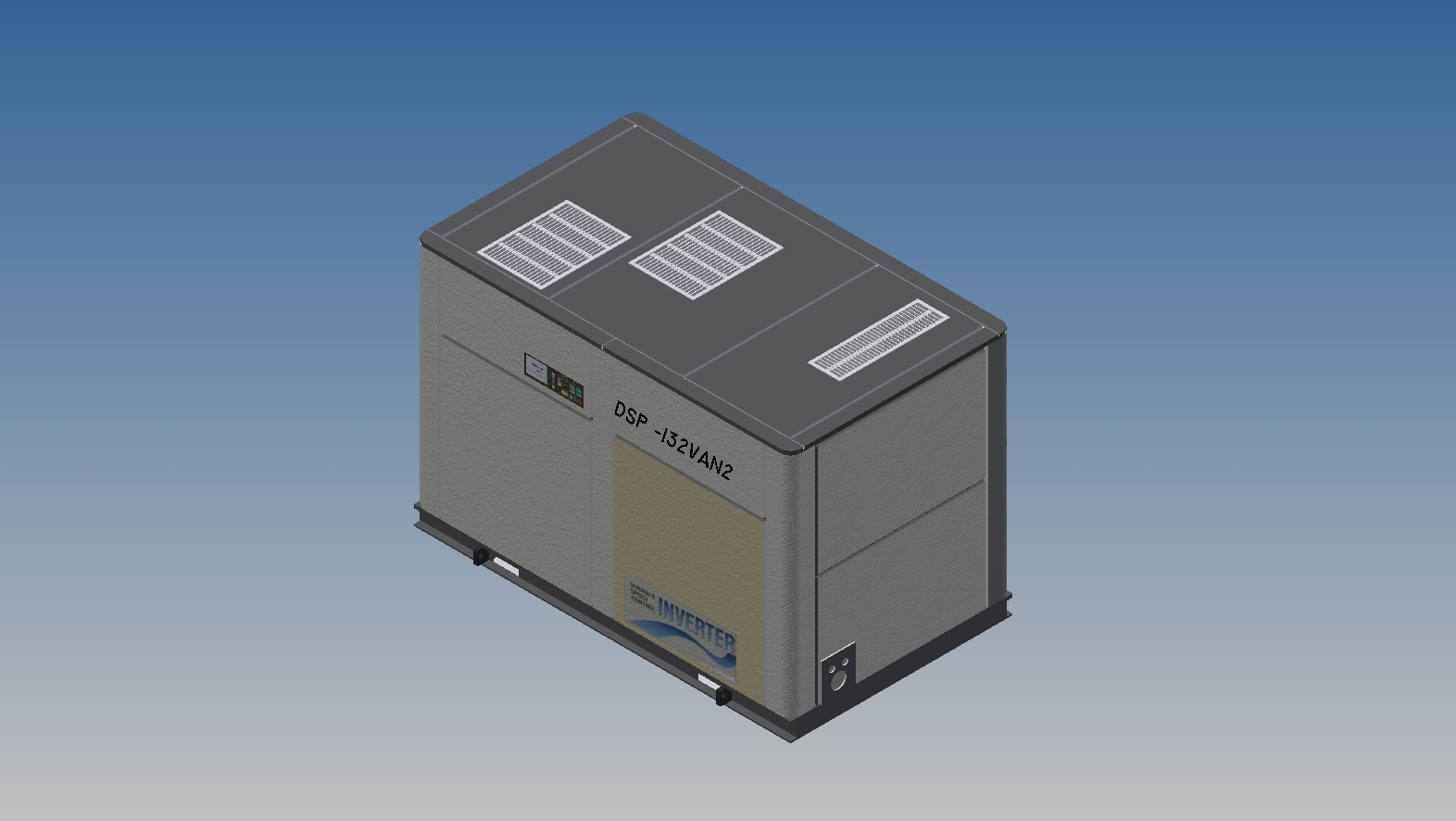 3D модель Компрессор винтовой частотный безмаслянный Hitachi DSP-132VAN2