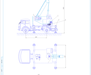 Чертеж Автомобильный кран грузоподъемностью 7.5 т