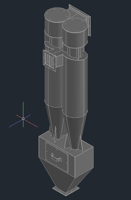 3D модель 3D модель блока циклонов ЦН-11-400