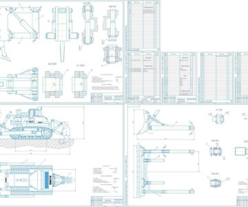 Чертеж Проектирование бульдозера–рыхлителя с неповоротным отвалом на базе бульдозера KOMATSU D475A-5.