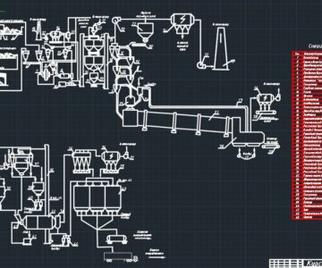 Чертеж Разработать материальный баланс и основные проектные технологические решения цеха обжига цементного завода