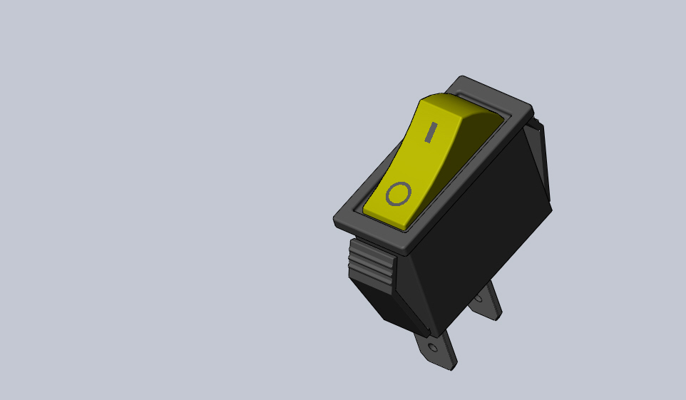 3D модель Переключатель с подсветкой ON-OFF IRS-101-1C3D (желтый), (15A 250VAC, 20A 12VDC)