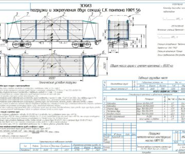 Чертеж Схема погрузки понтона НЖМ