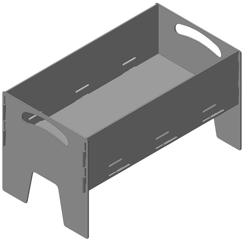 3D модель Мангал разборный 486х270х270