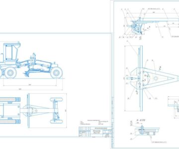 Чертеж Автогрейдер ДЗ-98 (курсовой)