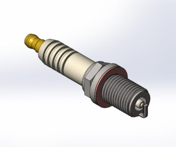 3D модель Свеча зажигания с плоской опорной поверхностью АУ17ДВРМ