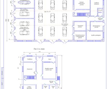 Чертеж Проектирование СТОА по заданной мощности специализированных постов и уча¬стков   по  обслуживанию и ремонту автомобилей