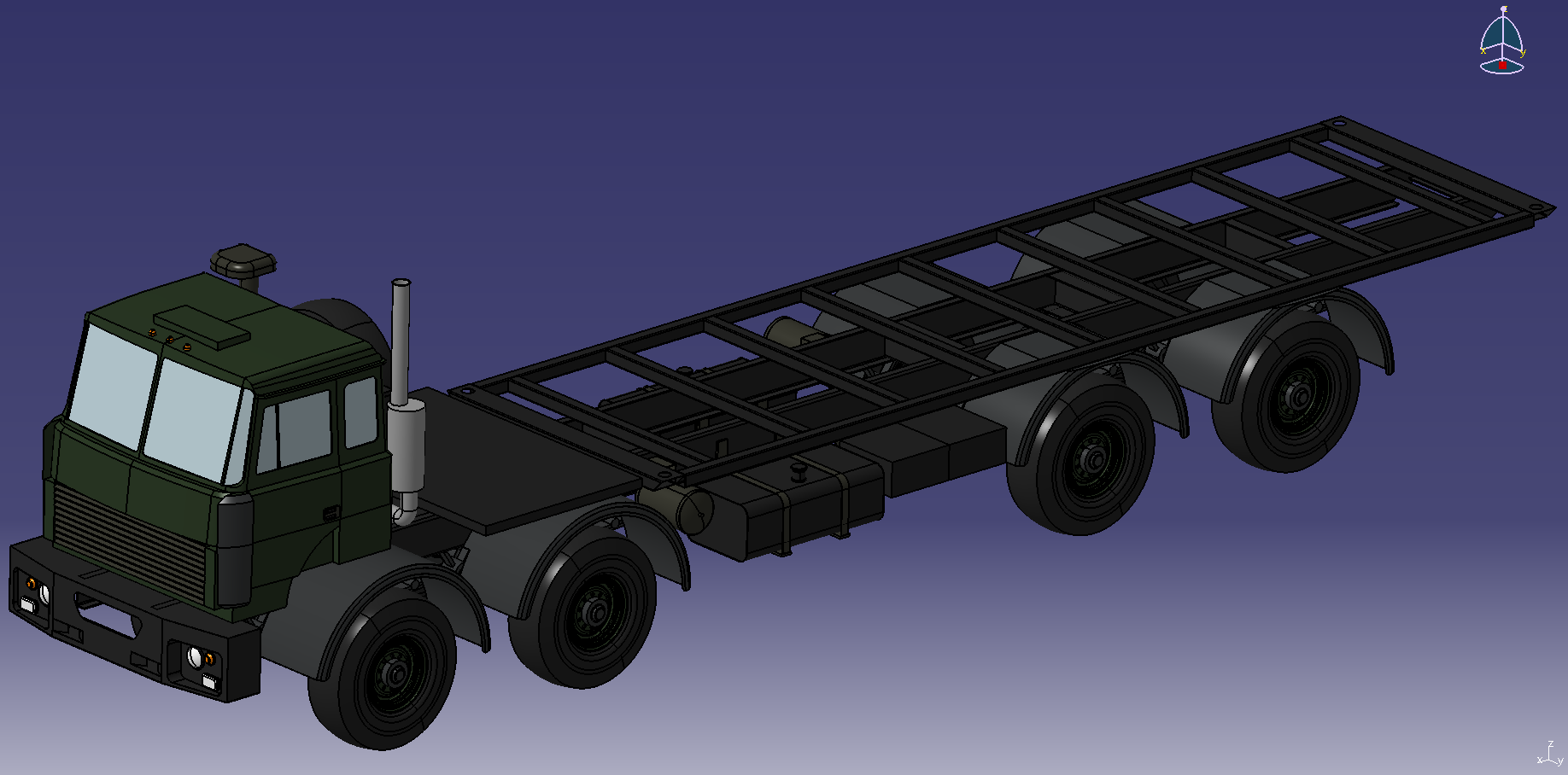 3D модель Шасси МЗКТ 65272 (габаритная CAD-модель)