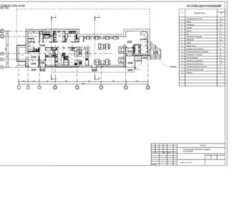 Чертеж Реконструкция магазина-кулинарии под кафе-бар