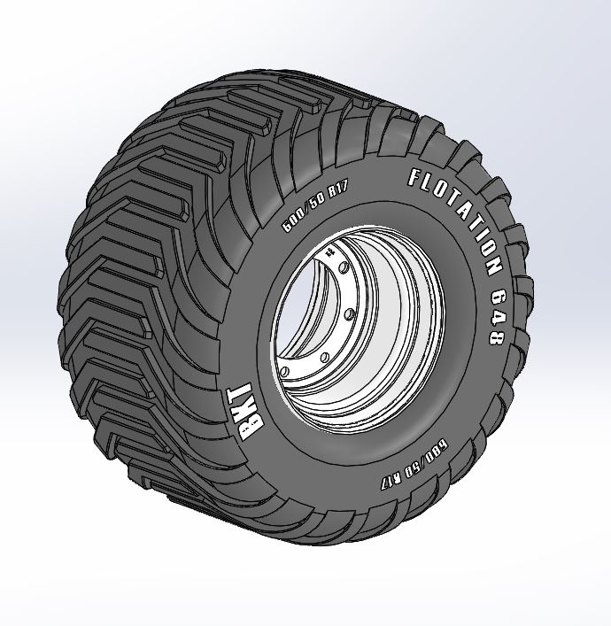 3D модель Колесо комплектное 500-50R17 BKT ET0 Pronar 16.00x17